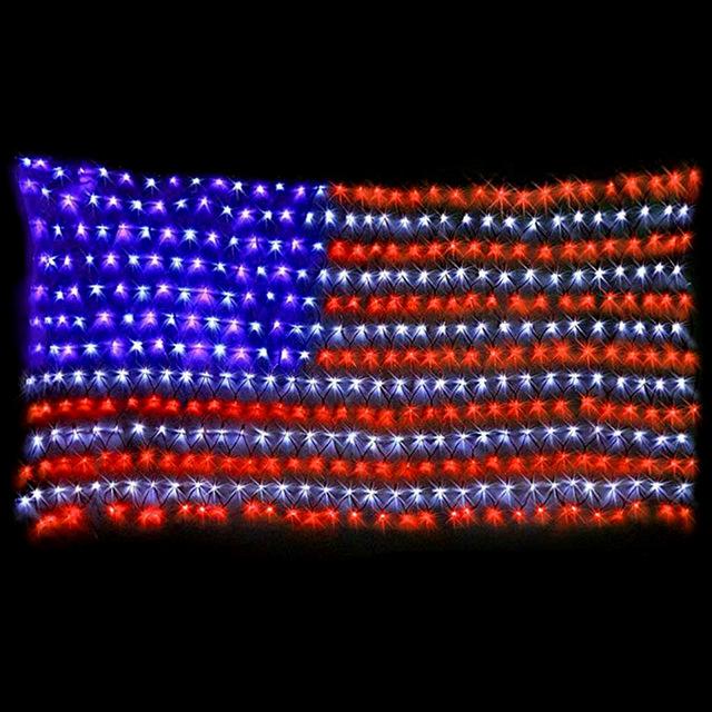 American Flag Led String Lights-large Usa Flag Outdoor Lights