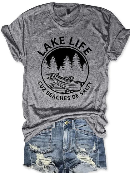 Lake Life Beaches Be Salty Women's T-Shirt