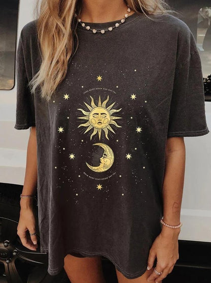 Women's T-Shirt Sun Moon Stars Tee