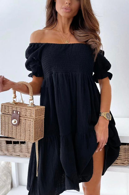 Women's Enchanted Off The Shoulder Smocked Loose Dress
