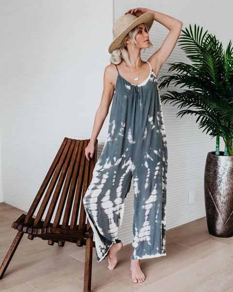Women's Drawstring Dyed Printed One Piece Pants
