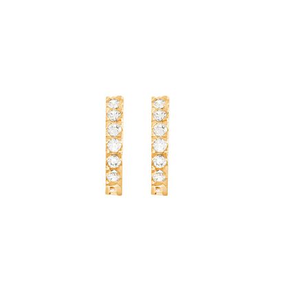 18k Gold Plated Earring Cubic Mini Hoops