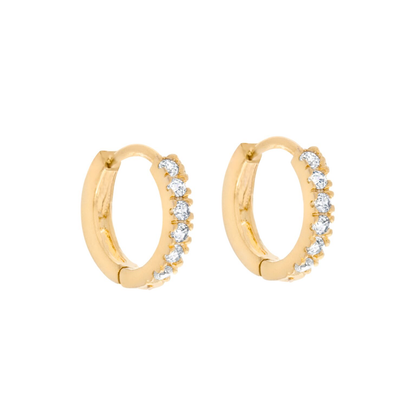 18k Gold Plated Earring Cubic Mini Hoops