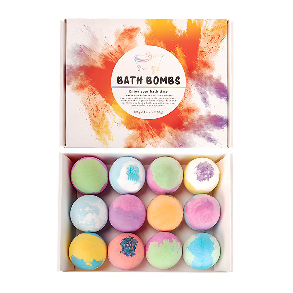 12 Piece Bath Salts Bubble Bombs Essential Oil Bath Bombs