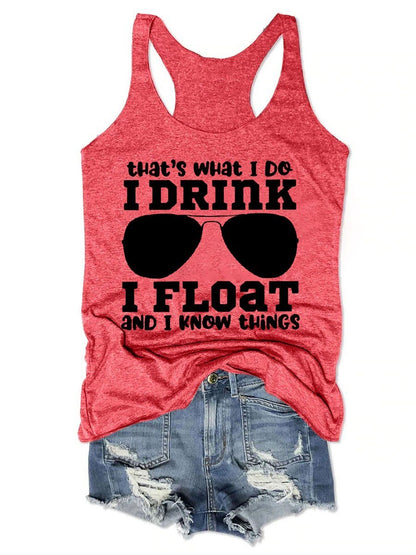 I Drink I Float Glasses Women's Tank Top