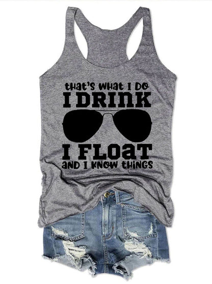 I Drink I Float Glasses Women's Tank Top