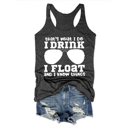 I Drink I Float Glasses Women's Tank Top
