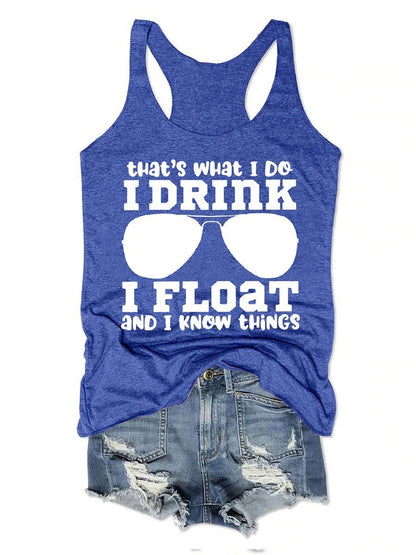 I Drink I Float Glasses Women's Tank Top