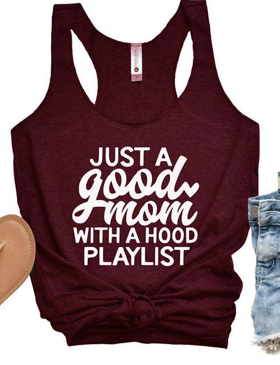 Just A Good Mom With A Hood Playlist Women's T-Shirt