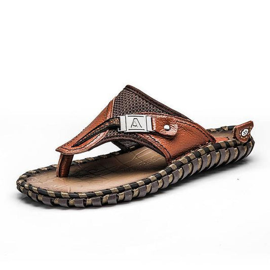 Men's New Sandals Flip Flops Leather Slippers